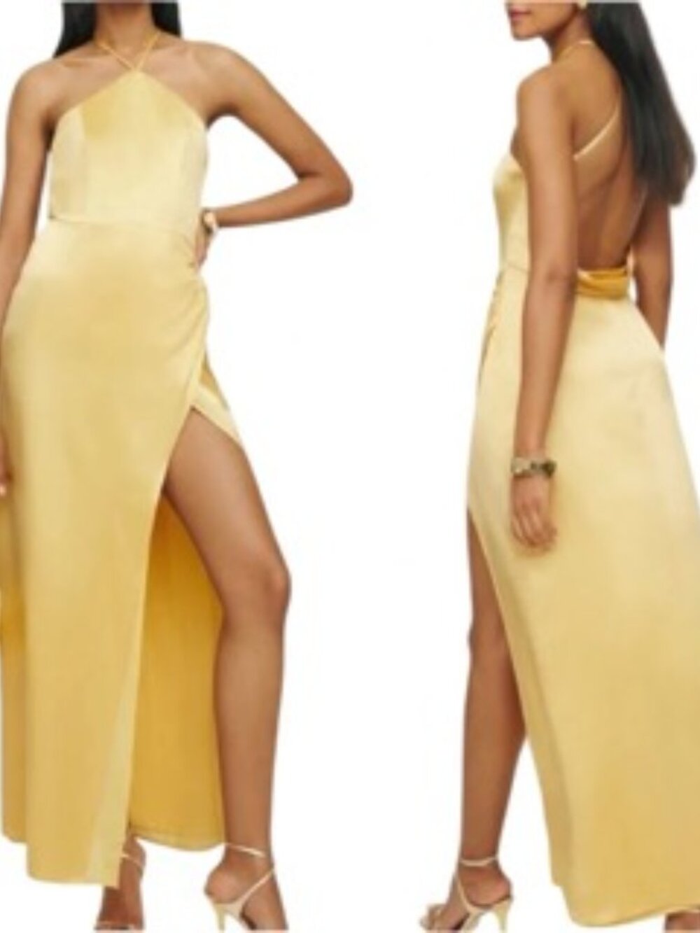 Reformation Myla Silk Dress Sunshine Sz 4